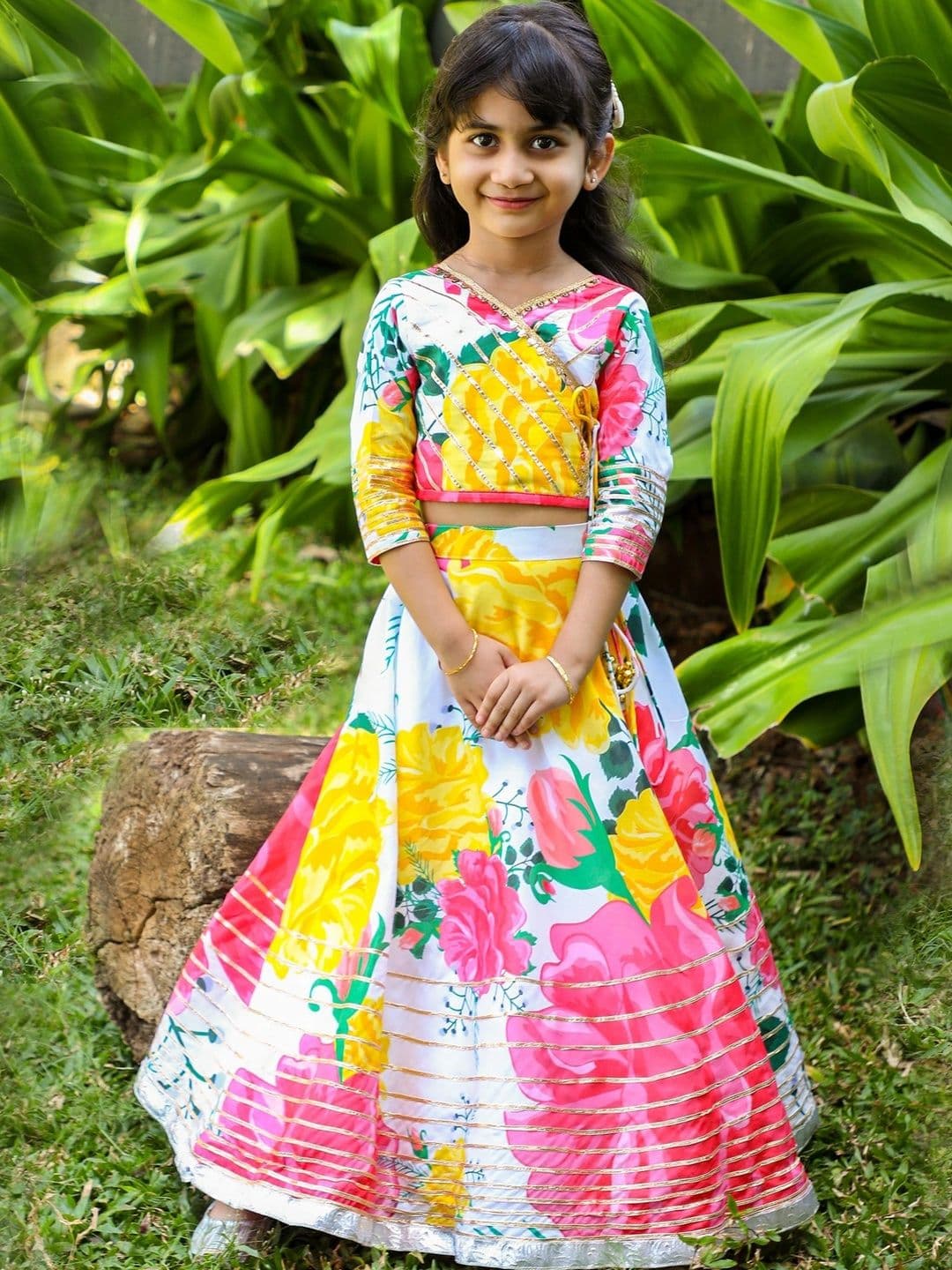 Fun Little Ones Girls Printed Ready to Wear Lehenga & - view 1