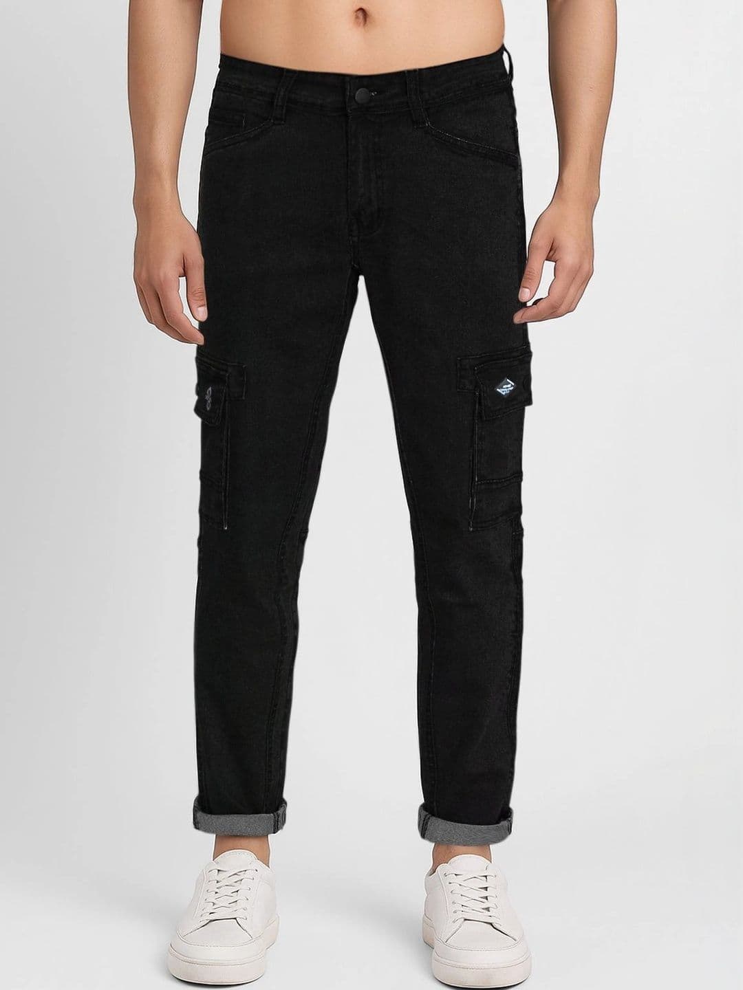 Plounge Men Urban Straight Fit Mid-Rise Stretchable Jeans - view 1