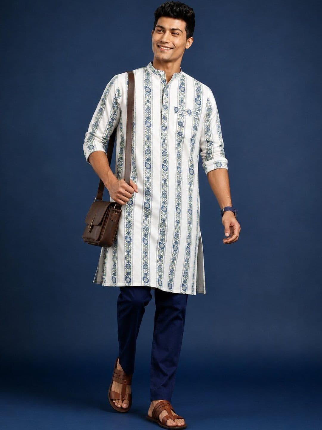 Taavi Men Floral Printed Kurta - view 1