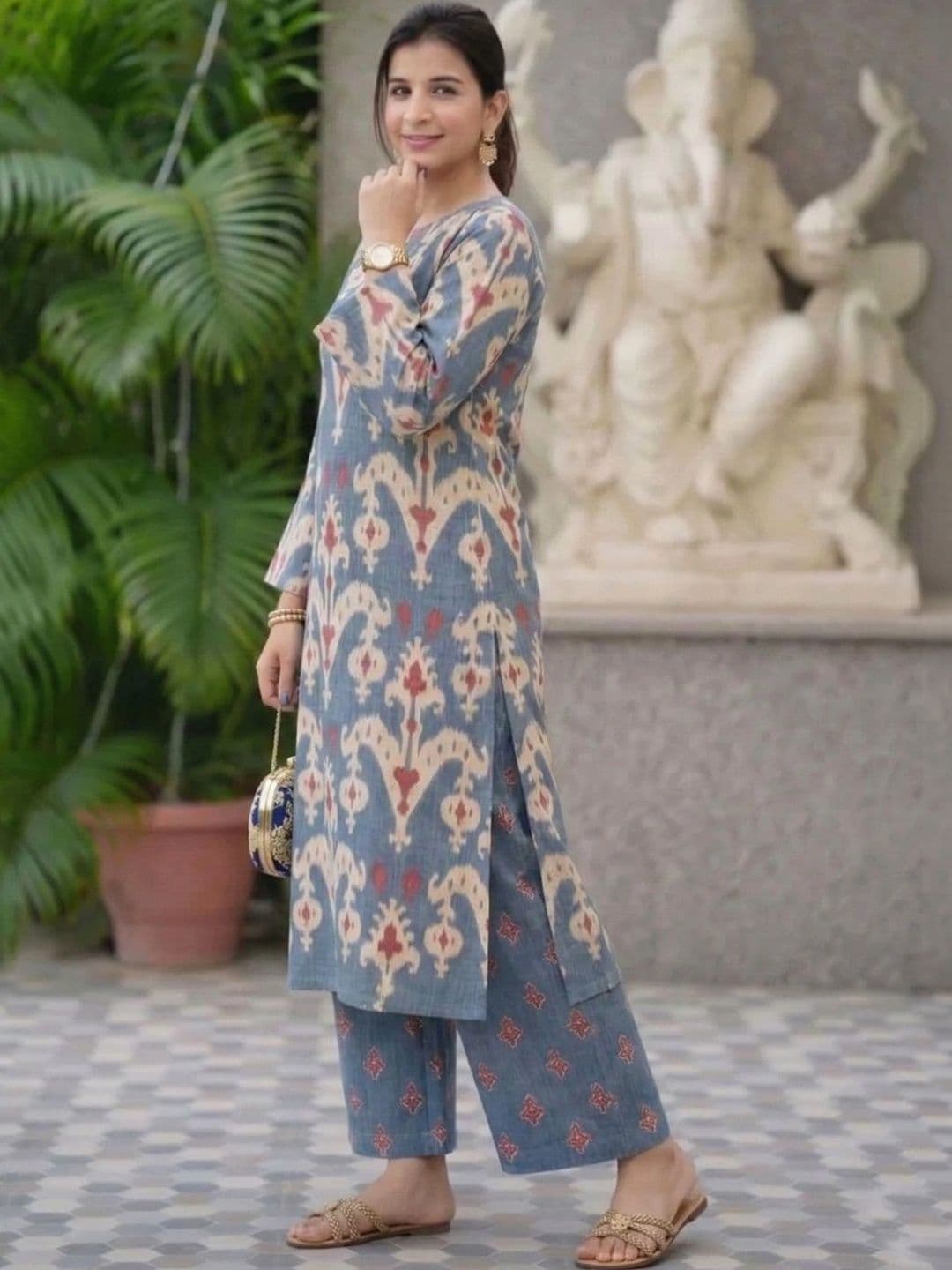 Anouk Women Printed Regular Kurta with Palazzos - view 1