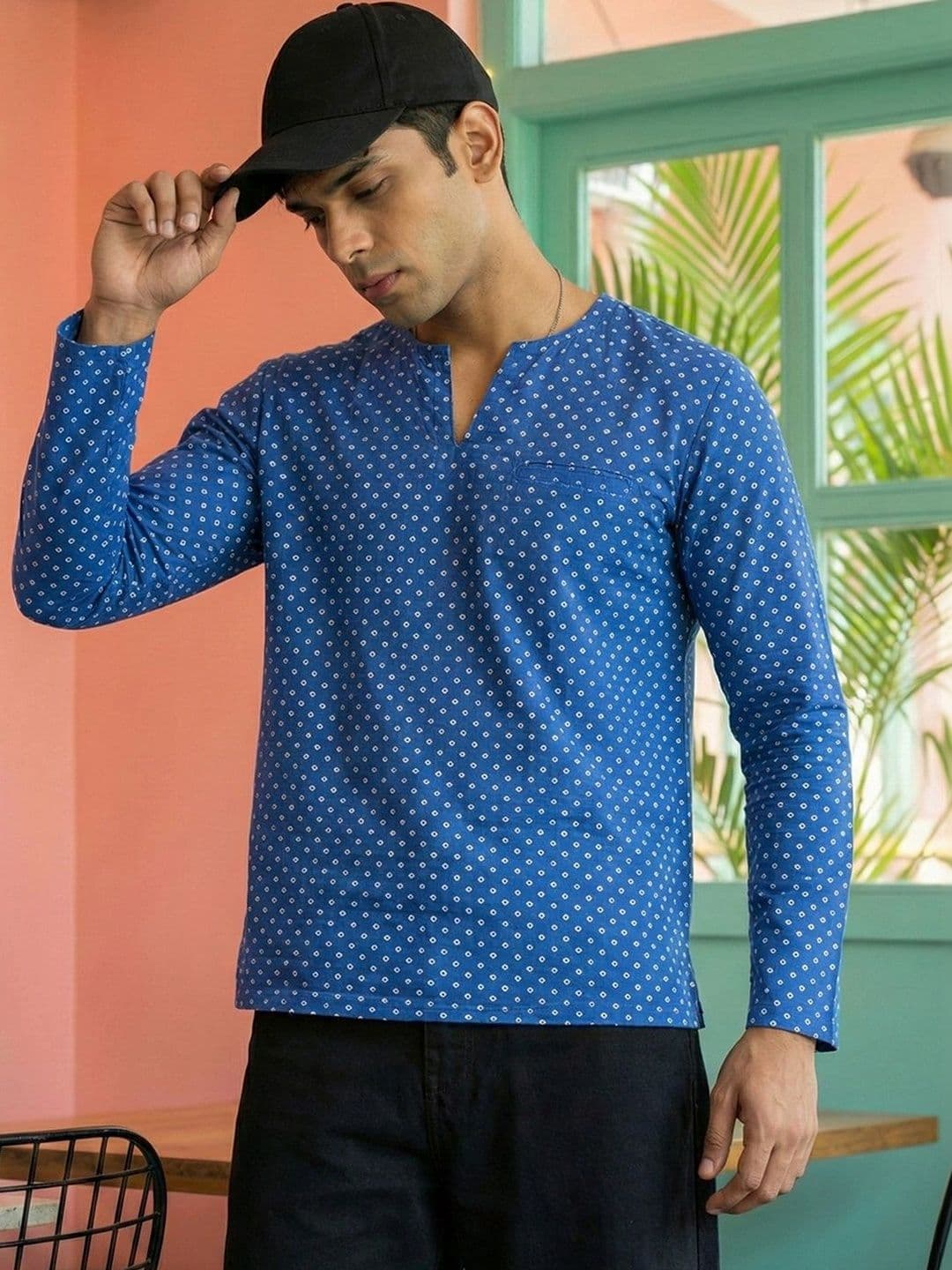House of Pataudi Men Ethnic Motifs Printed Kurta - view 1