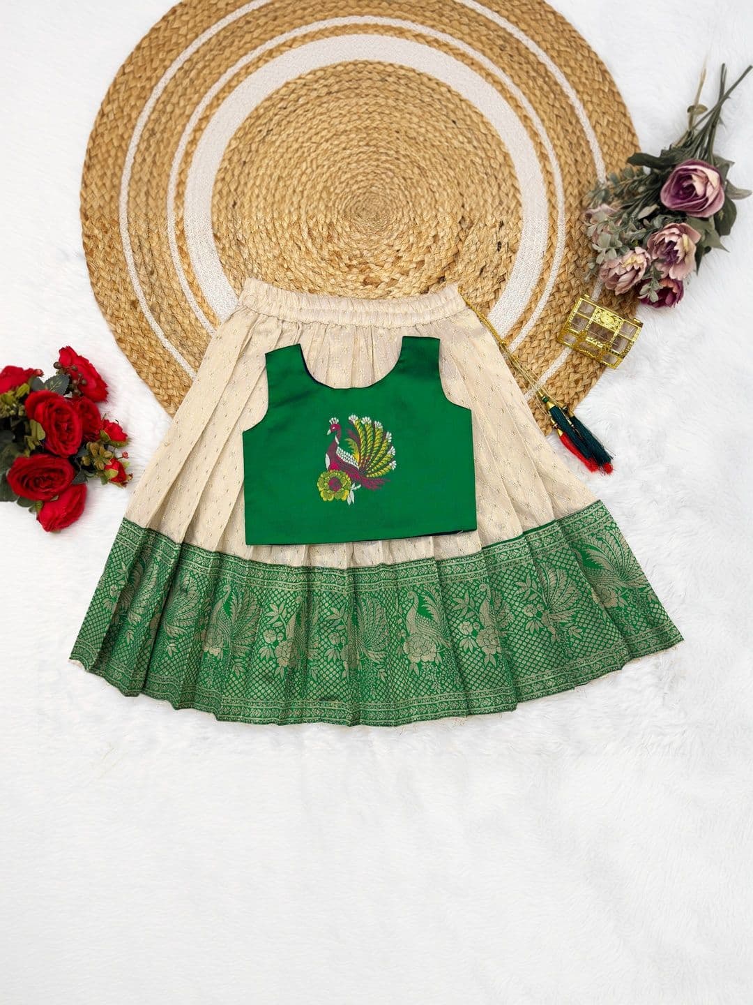FELIZ THE DESIGNER STUDIO Girls Embroidered Thread Work Ready to Wear Lehenga & - view 1