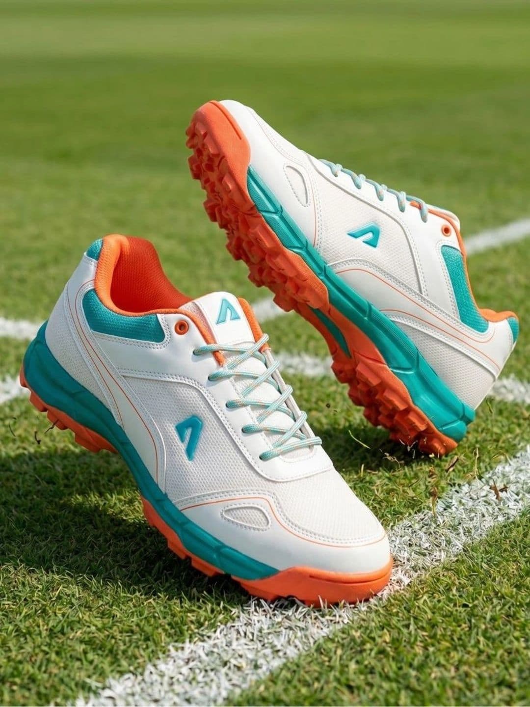 BOLDFIT Men Mint Orange Cs Sports Cricket Shoes - view 1