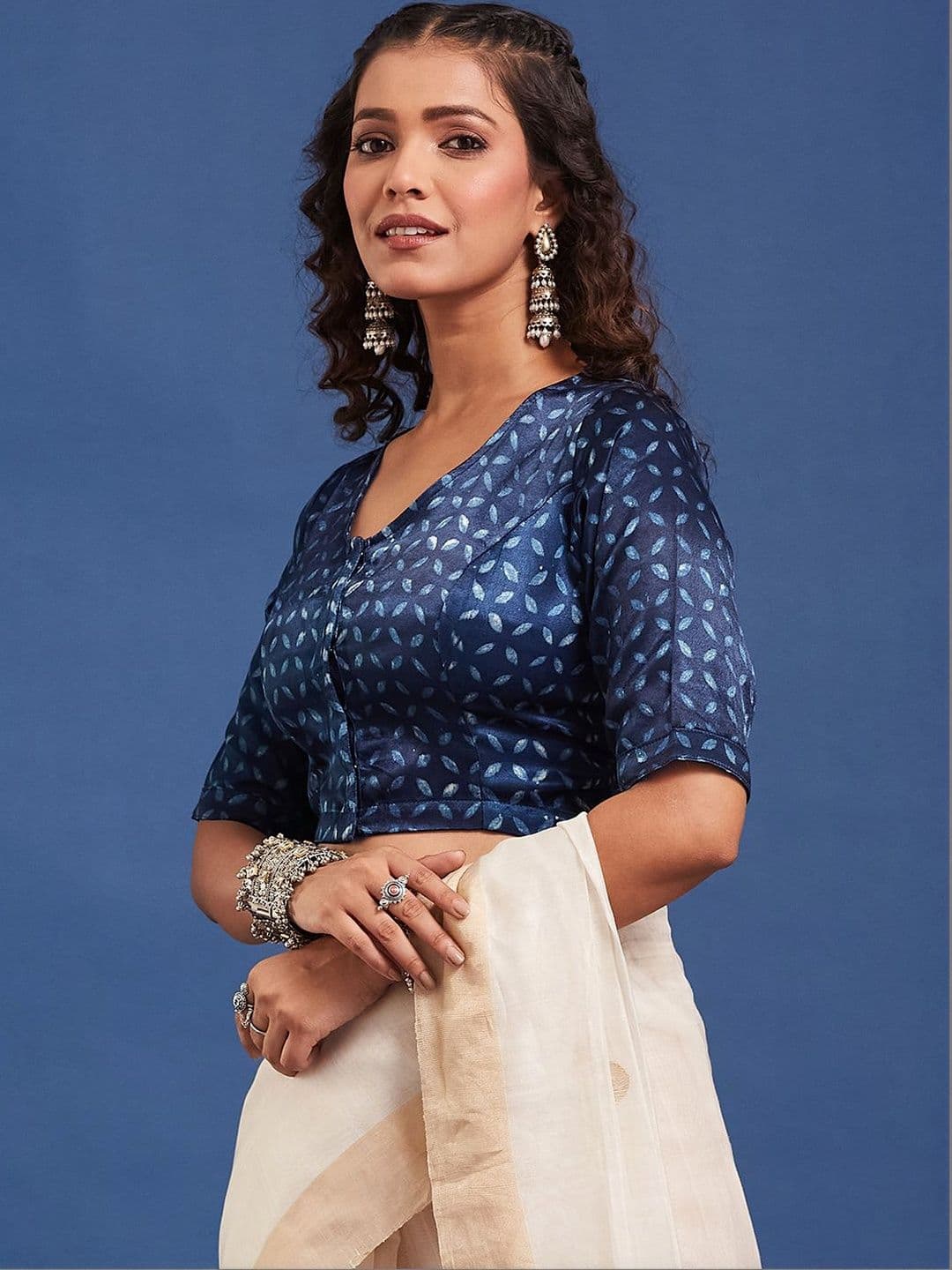 Taavi Printed Saree Blouse - view 1