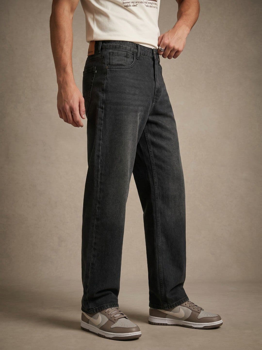glitchez Men Baggy Fit Light Fade Jeans - view 1