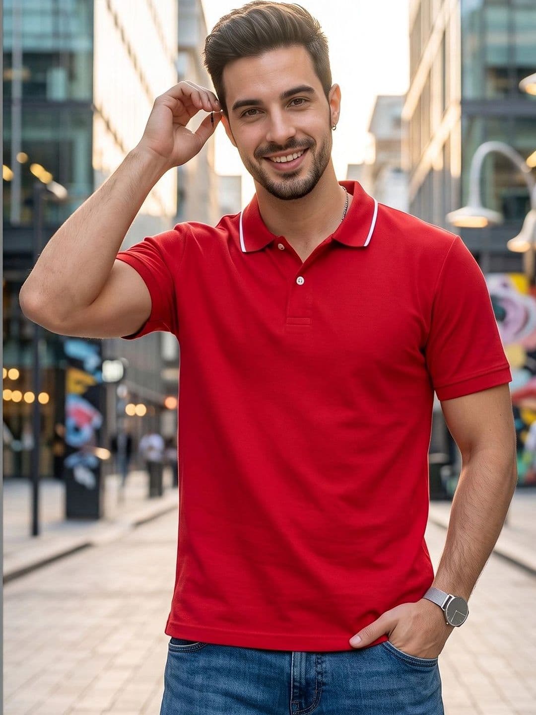 GENZA Men Polo Collar T-shirt - view 1