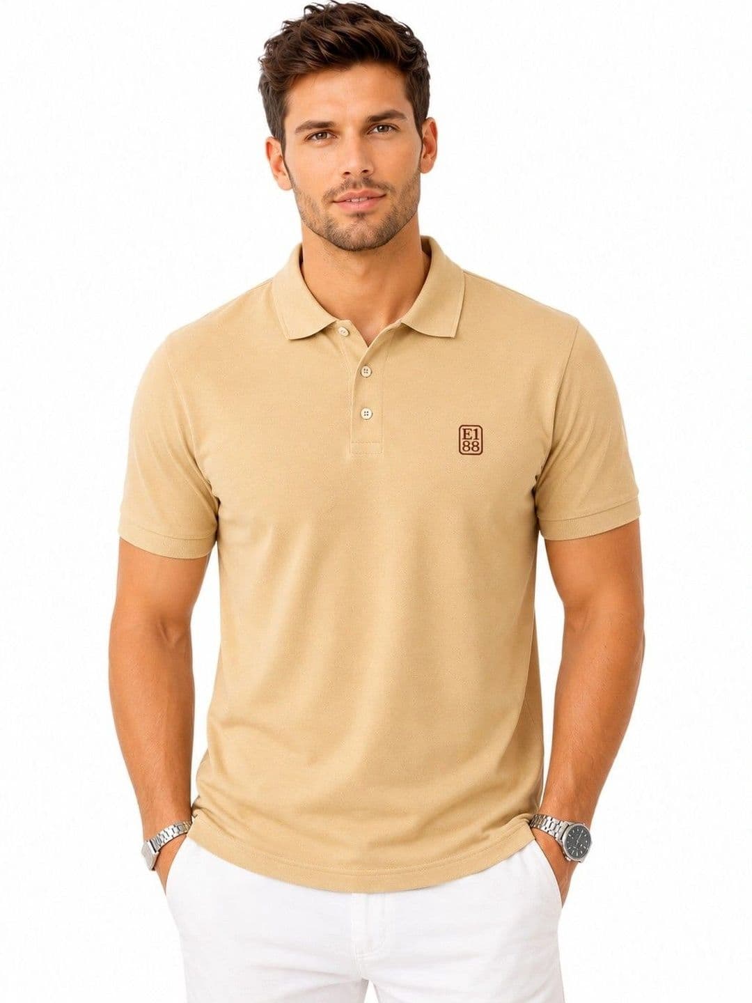 E1.88 Men Brand Logo Polo Collar T-shirt - view 1