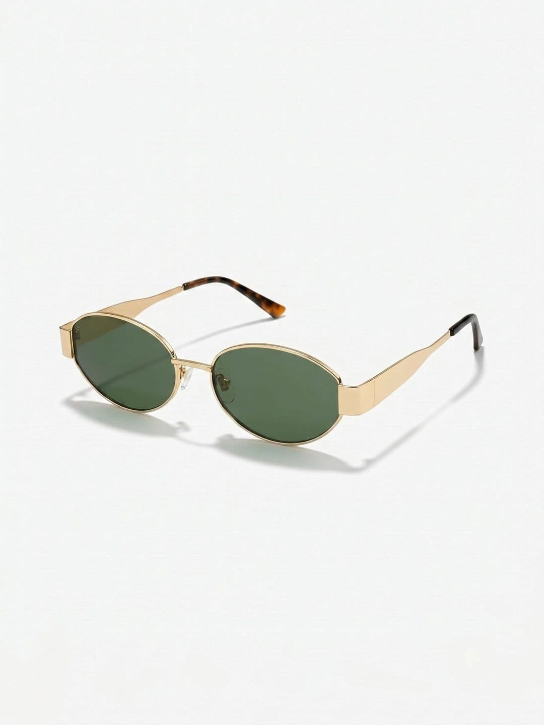 DressBerry Unisex Green Lens & Gold-Toned Oval Sunglasses with - view 1