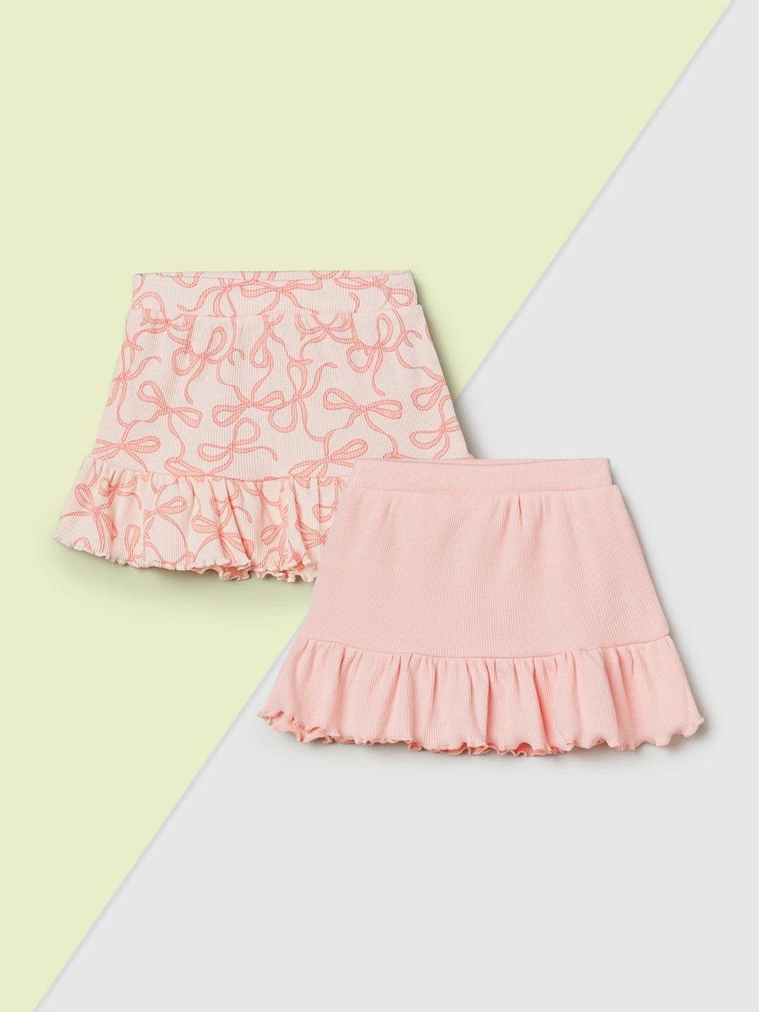 max Girls Pure Cotton Blend Frills Bows and Ruffles Mini A-Line Skirt - view 1
