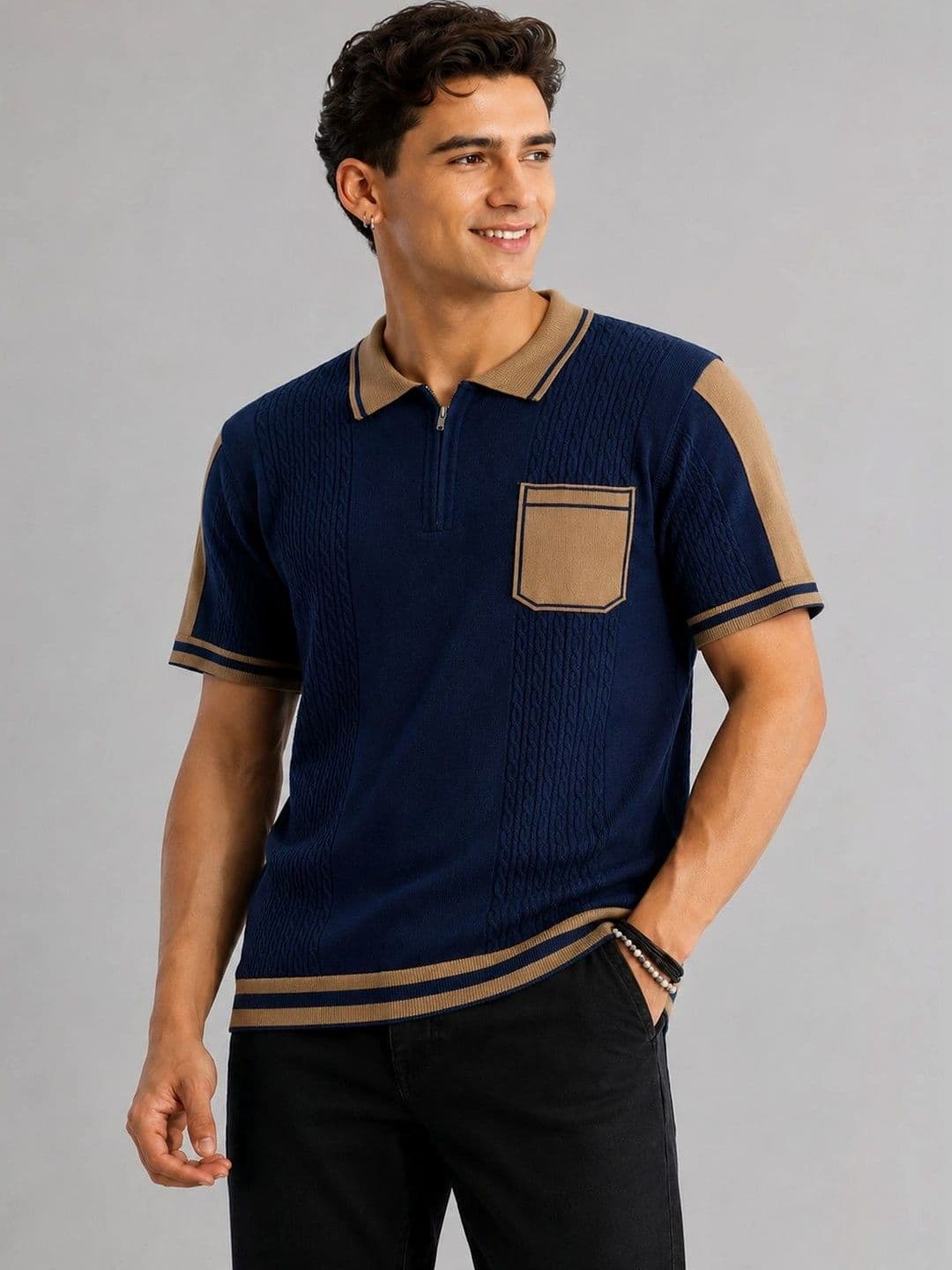 Araavi Men Polo Collar Pockets T-shirt - view 1