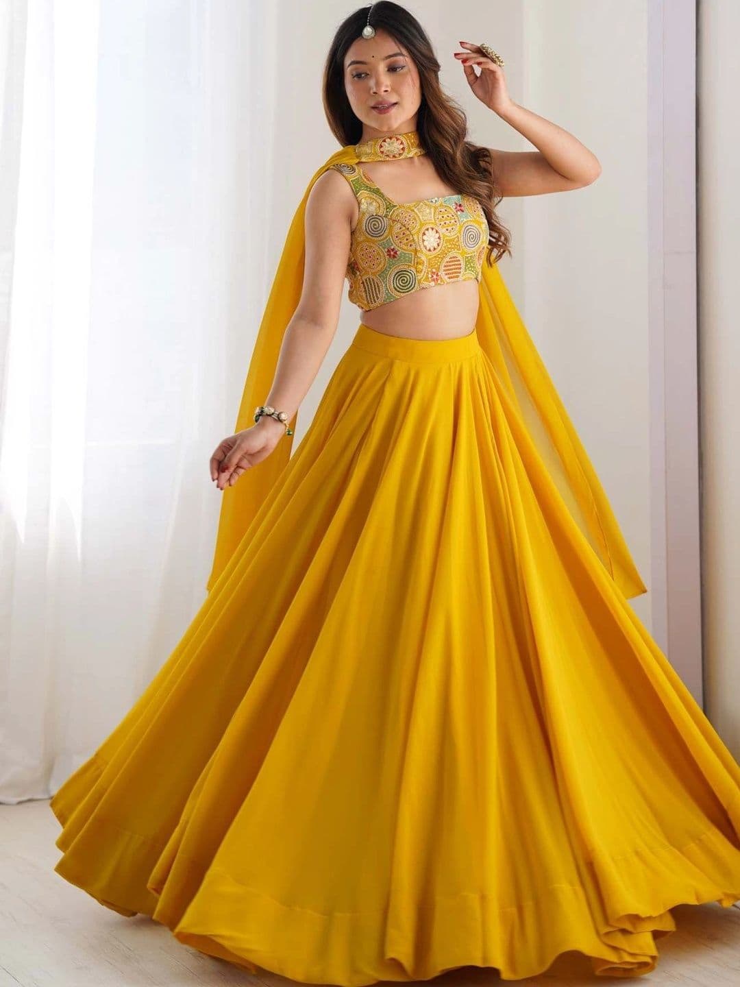 Anokhi Attire Embroidered Thread Work Ready to Wear Lehenga & Blouse With Dupatta - view 1