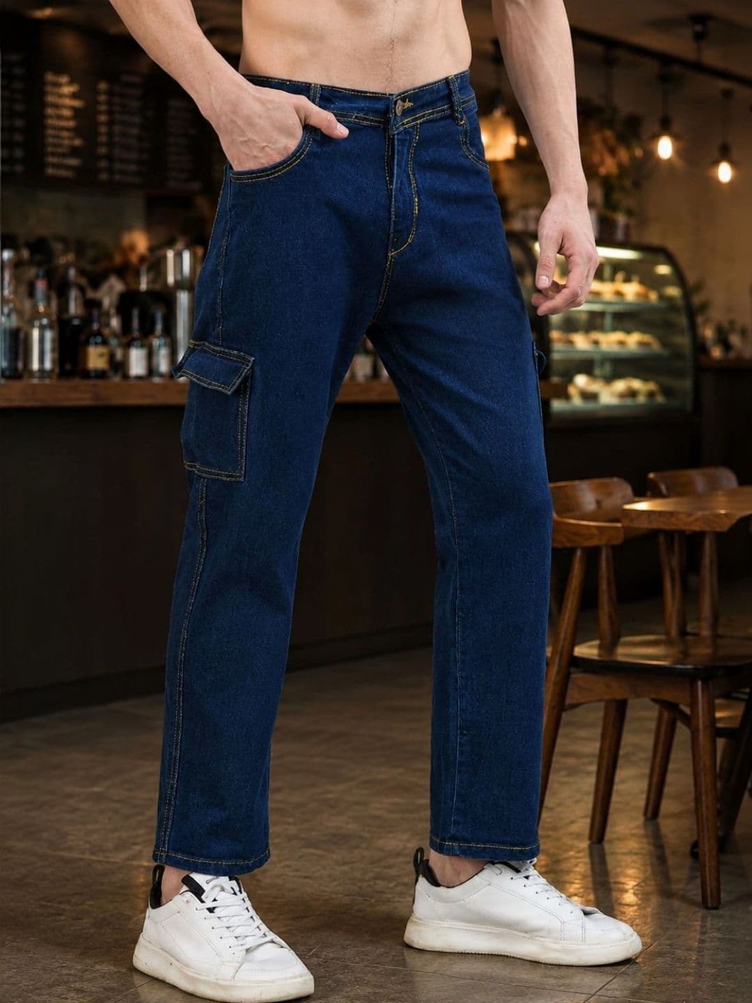 LINARIA Men Classic Relaxed Fit Mid-Rise Stretchable Jeans - view 1
