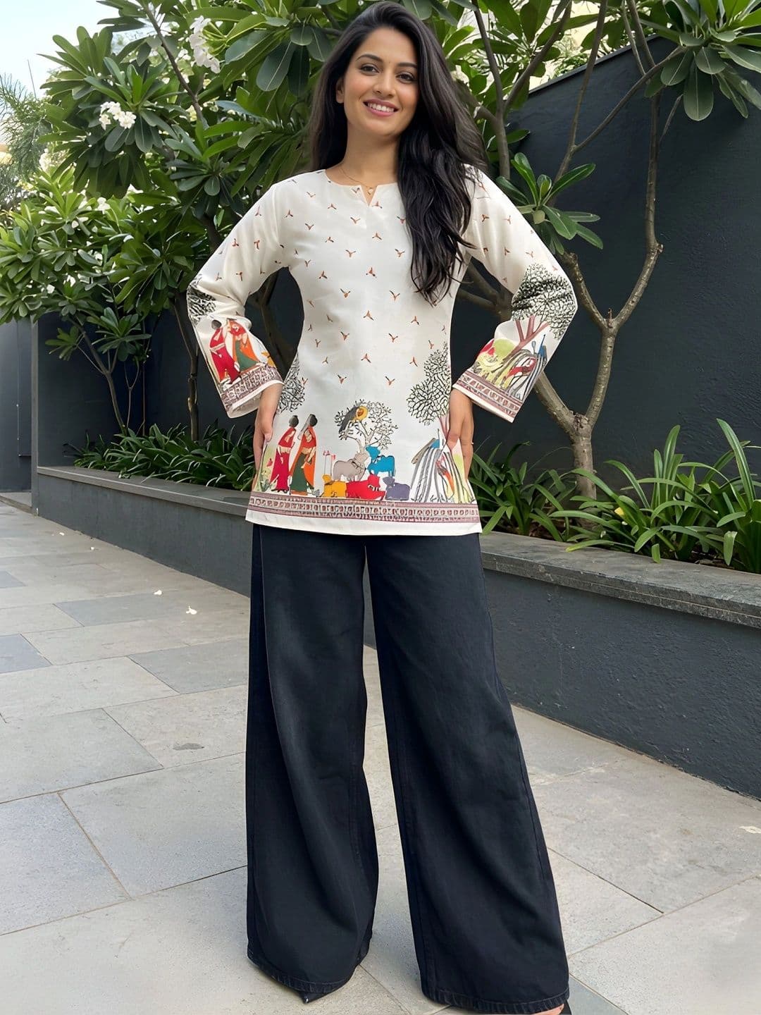 Moda Rapido Ethnic Motifs Printed V-Neck Kurti - view 1