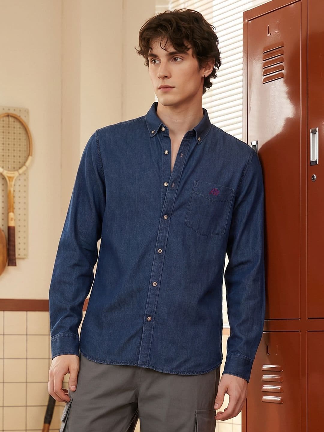Aeropostale Chambray Pure Cotton Casual Shirt