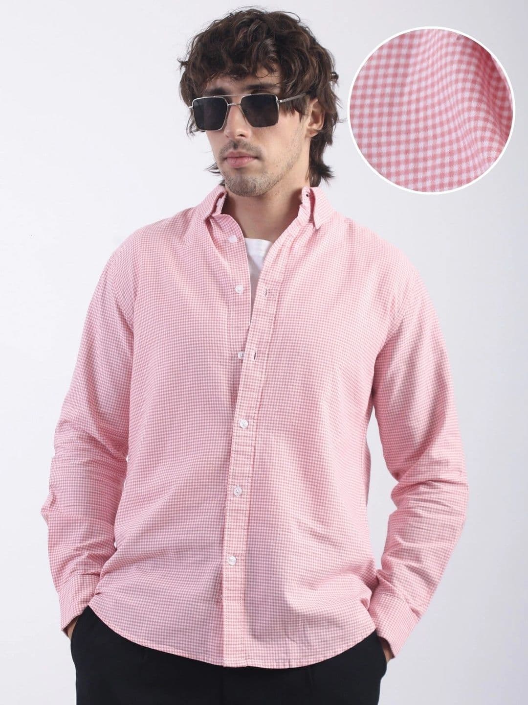 Maniac Men Comfort Mini Checks Casual Shirt - view 1