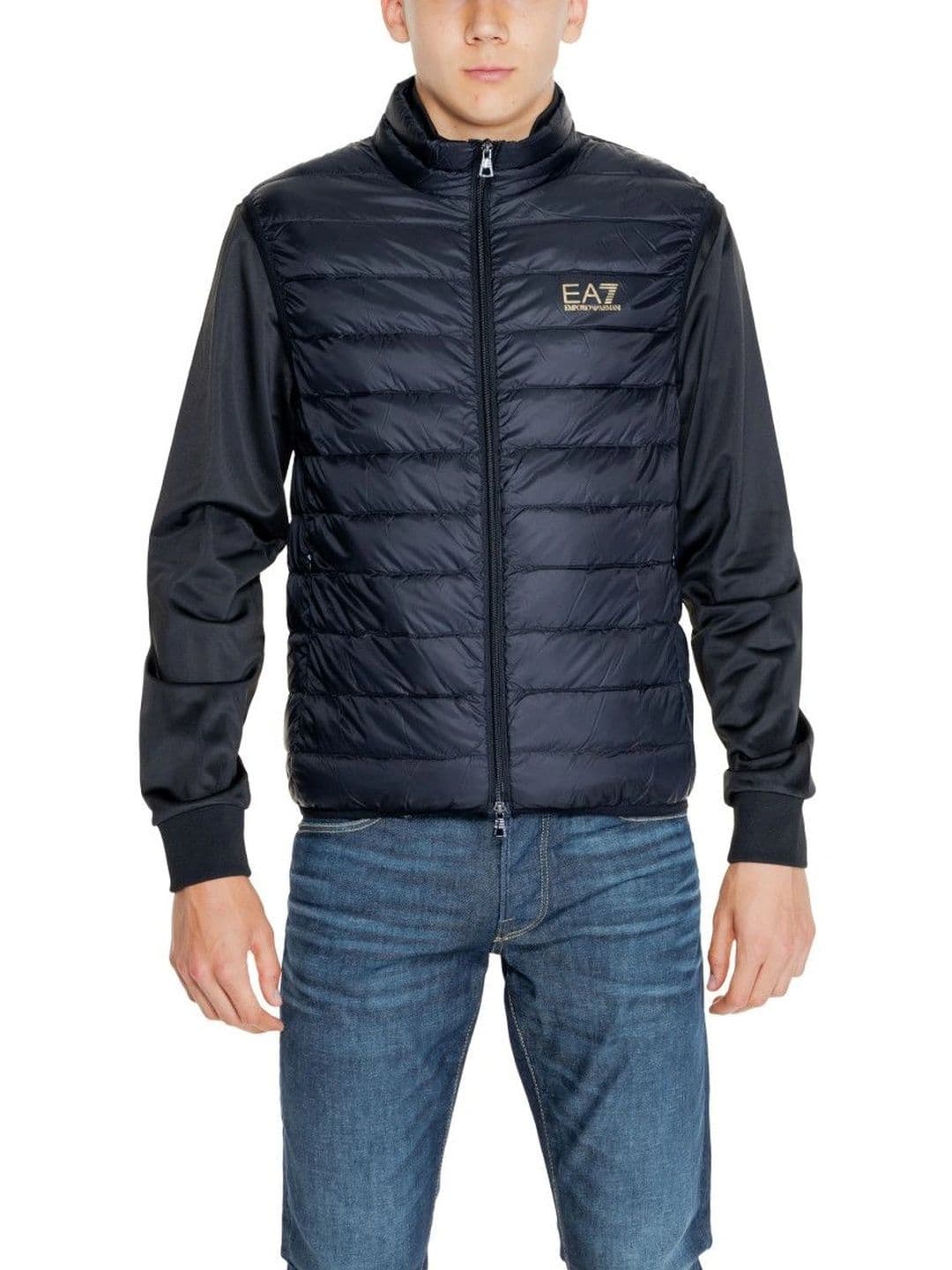 EA7 Emporio Armani Black Mock Collar Jacket - view 1