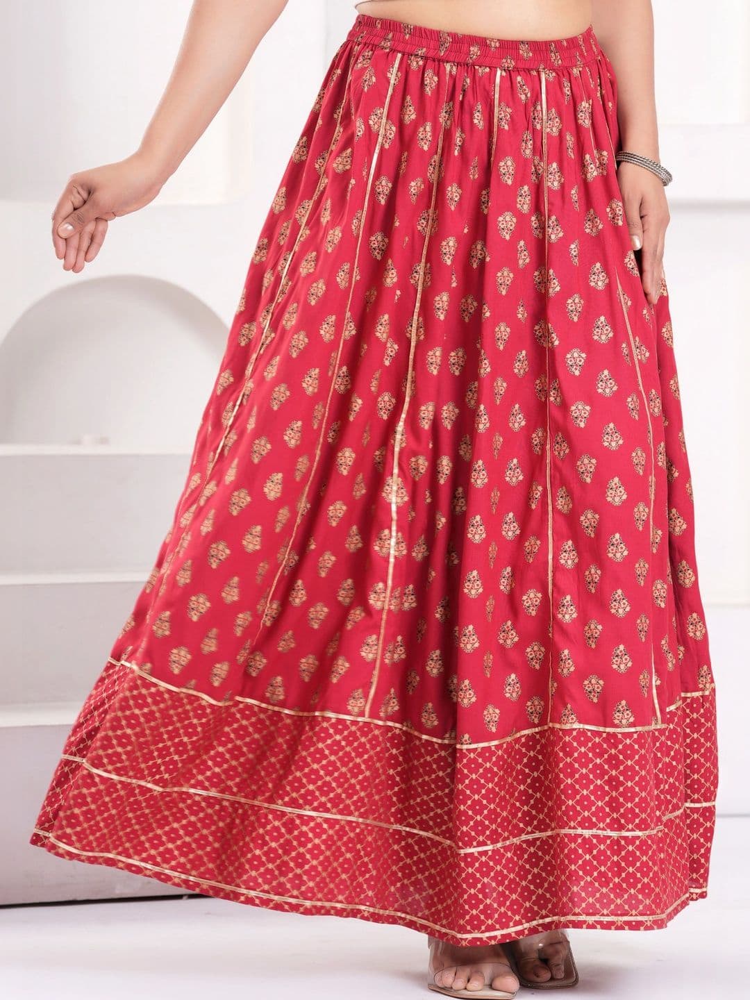 Clothy N Wave Women Paisley Maxi Flared Skirt - view 1