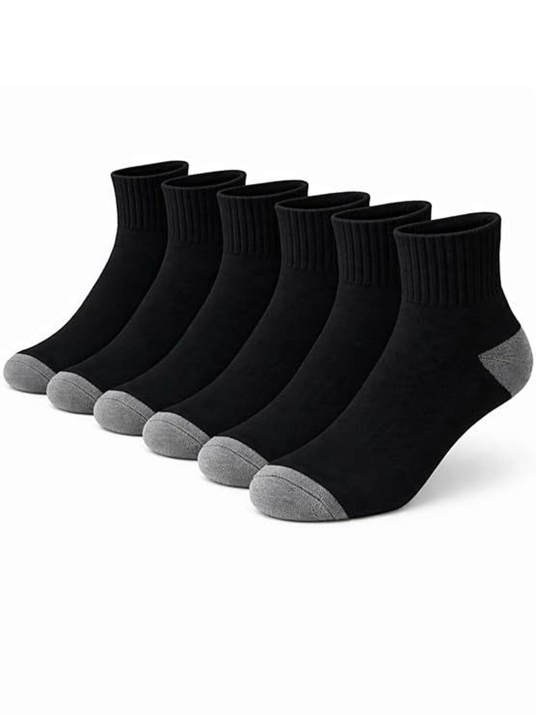 ZIBELL Unisex Pack of 6 Cotton Colourblocked Above Ankle Socks - view 1