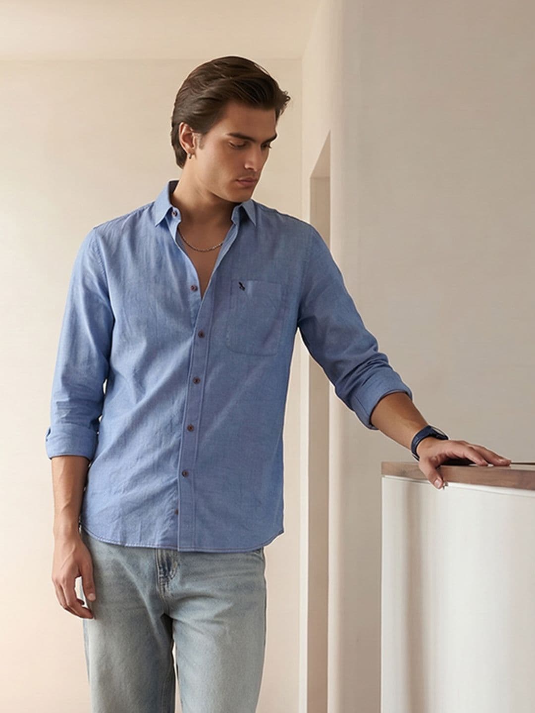 Mr Bowerbird Cotton Linen Casual Shirt - view 1