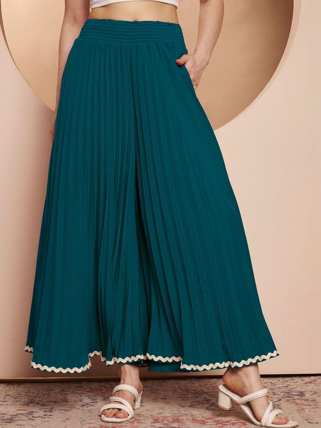 OTABU Women Accordion Pleated Maxi Flared Skirt - view 1