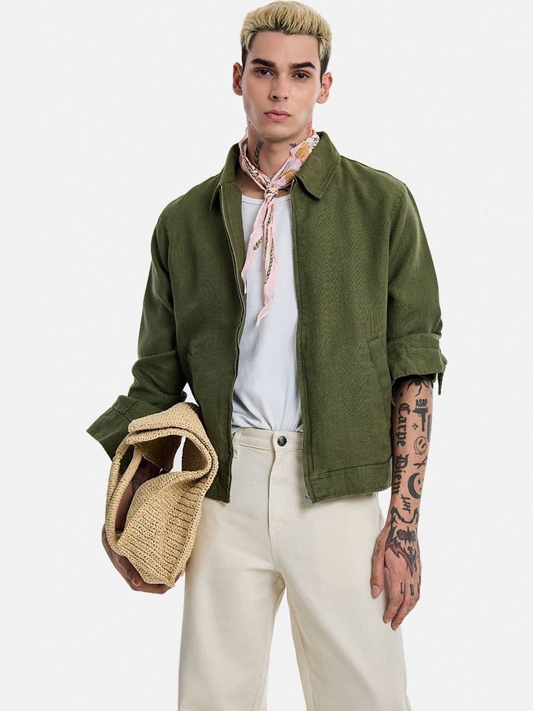 Snitch Men Checked Longline Open Front Jacket - view 1