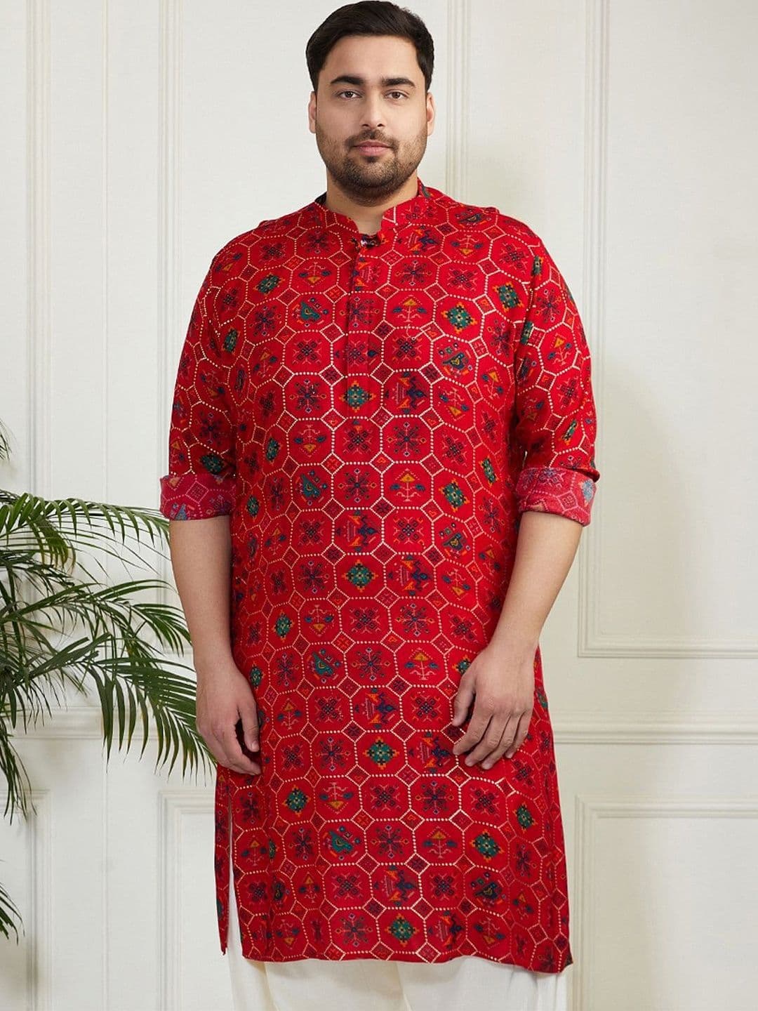 VASTRAMAY Men Geometric Printed Kurta - view 1
