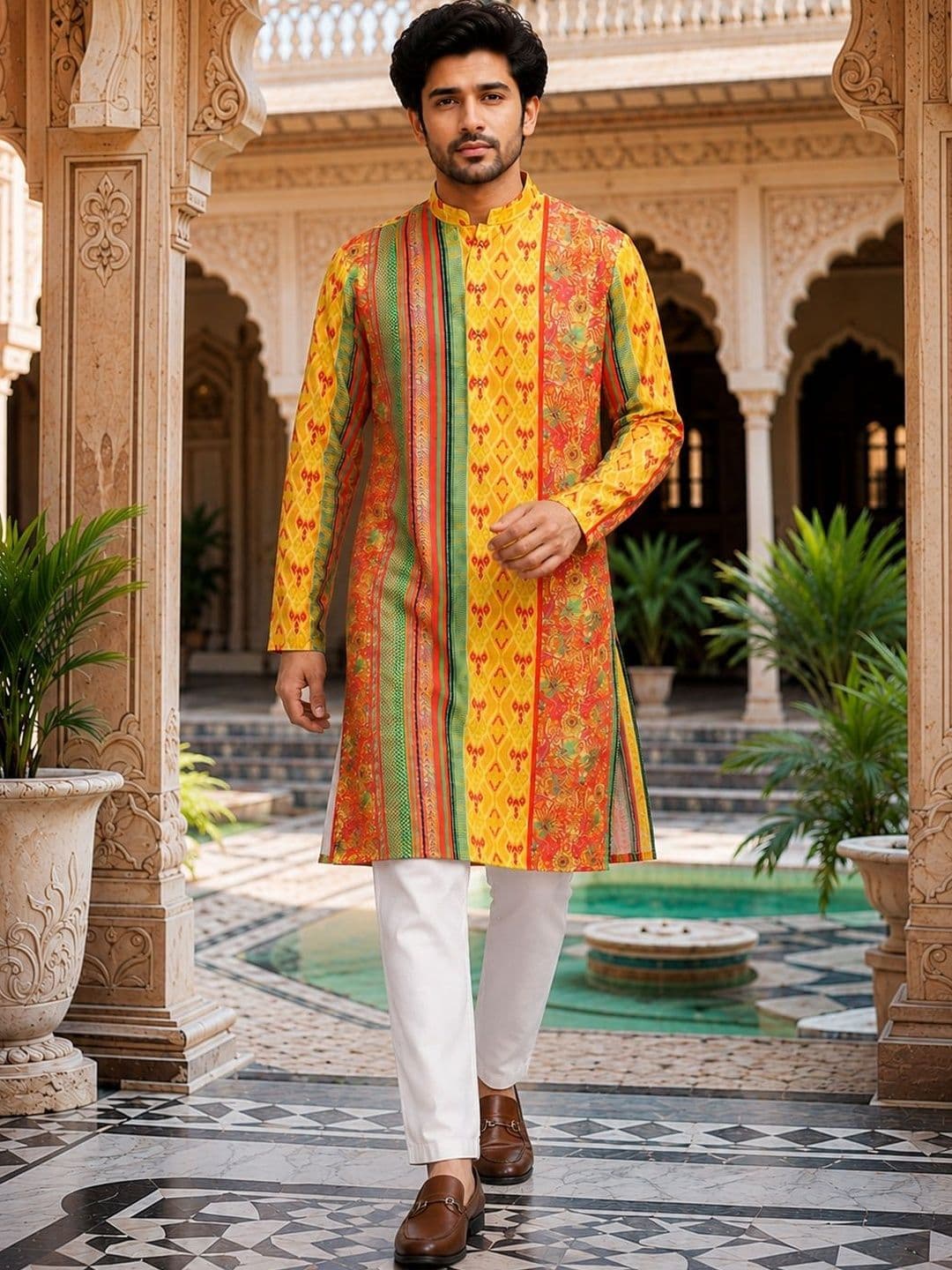 House of Pataudi Printed Cotton Kurta - view 1