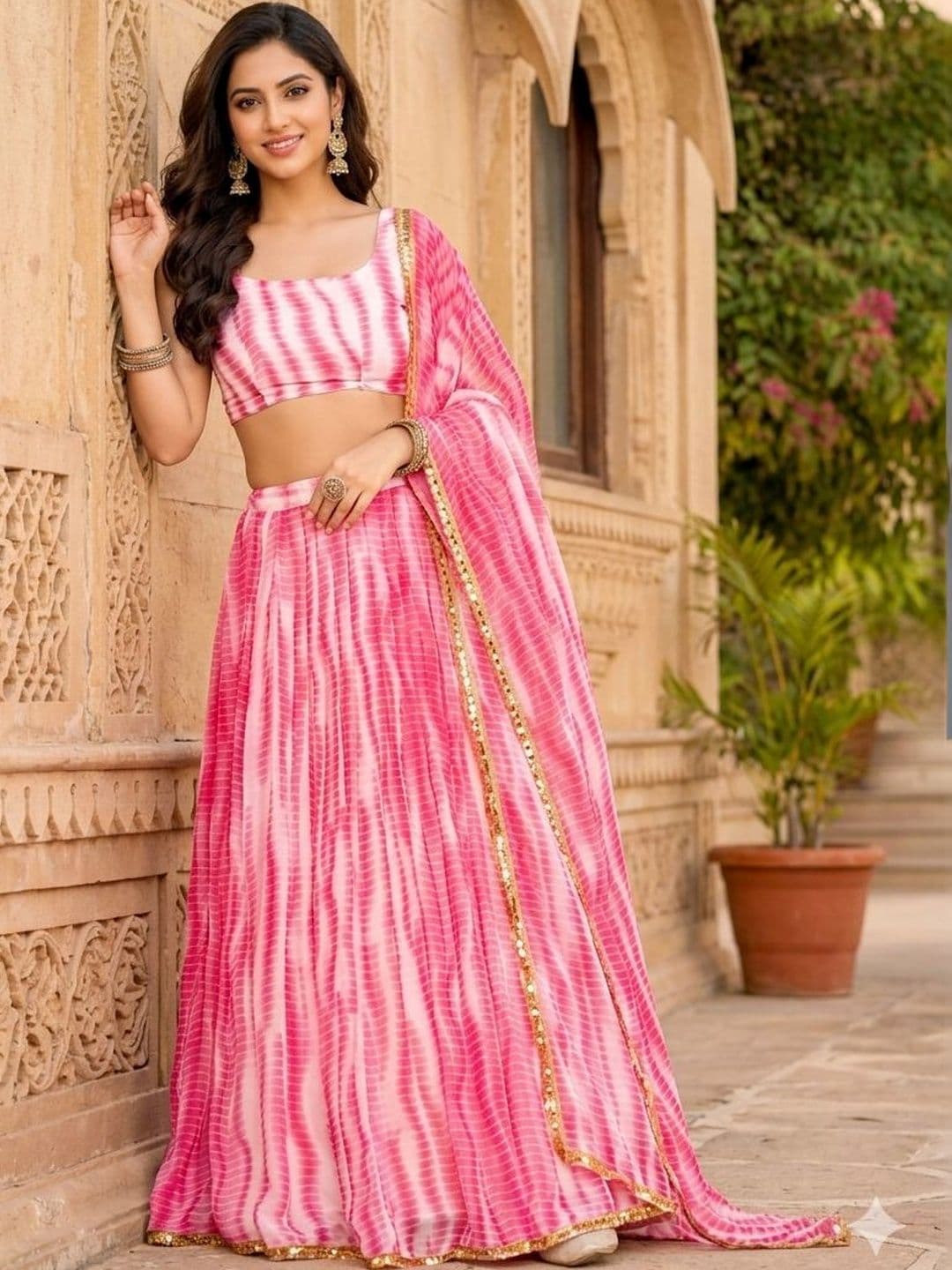KALINI Dyed Ready to Wear Lehenga & Unstitched Blouse With Dupatta - view 1