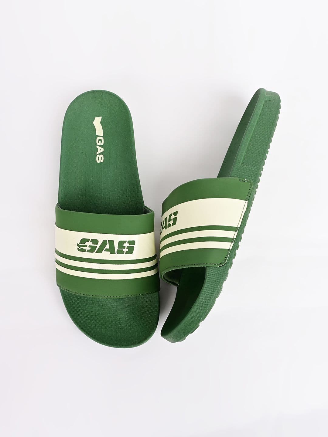 GAS Men PulseAir Green White Sliders - view 1