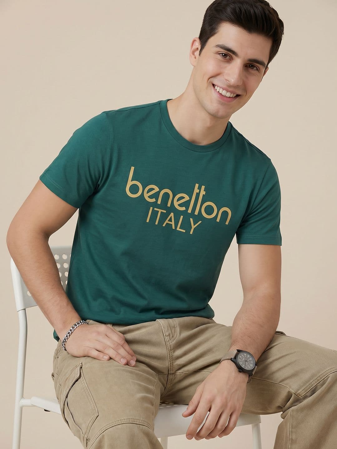 United Colors of Benetton Brand Logo Printed T-shirt - view 1