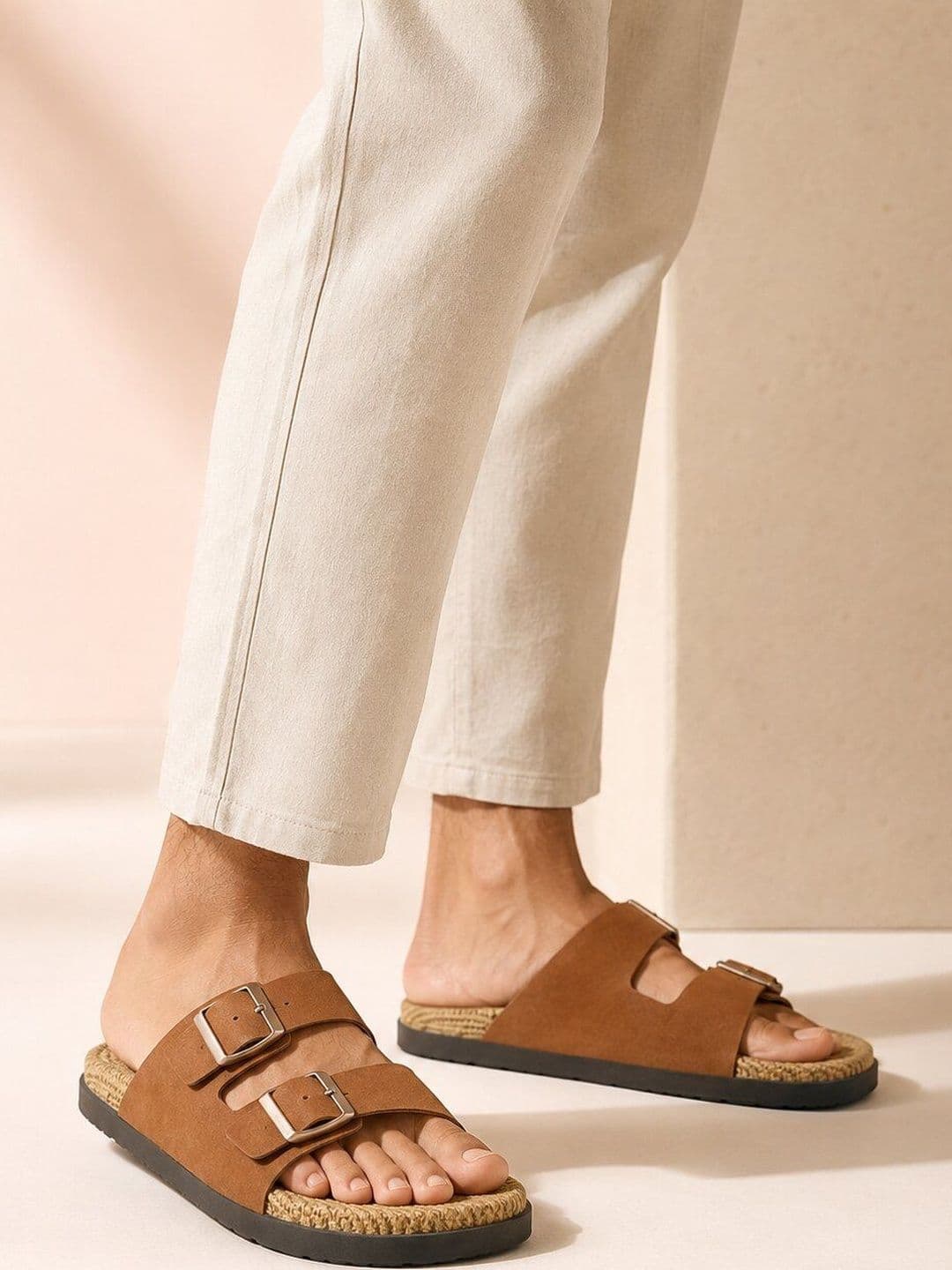 The Roadster Lifestyle Co. Men Dual Strap Buckle Textured Footbed Comfort Sandals - view 1