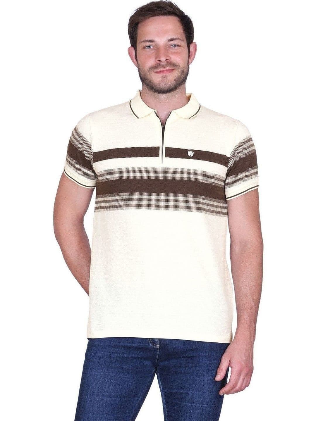 ARRAY Men Striped Polo Collar T-shirt - view 1