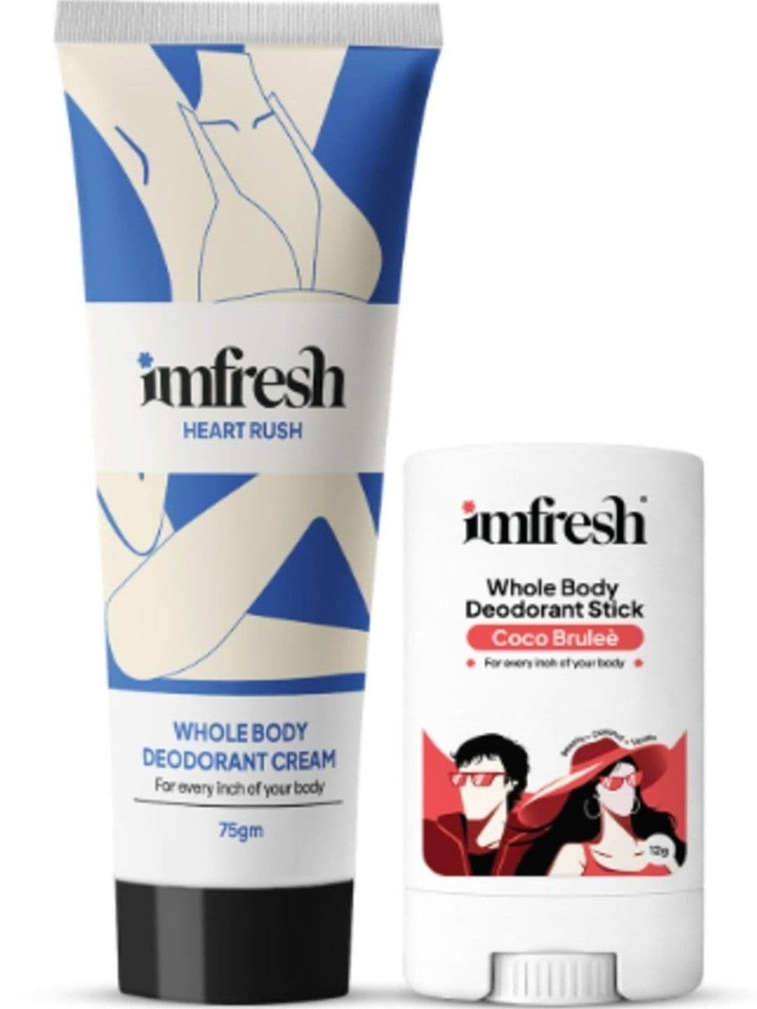 imfresh Long Lasting Heart Rush Deodorant Cream - 75 g & Coco Brulee Deo Stick - 12 g