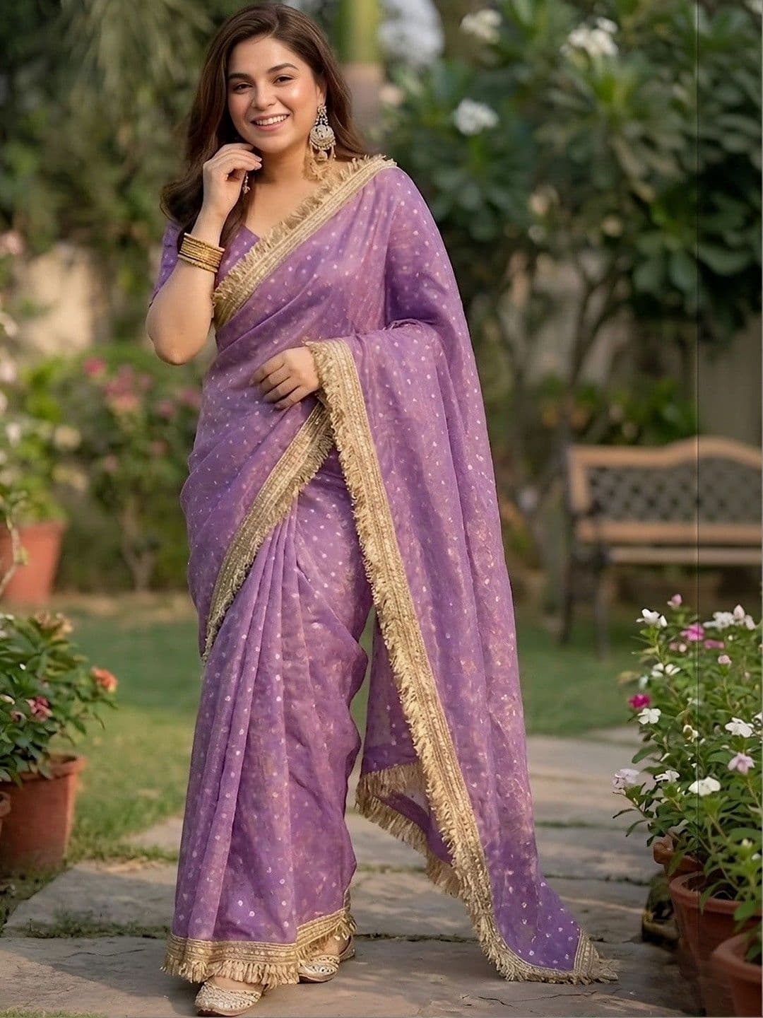 Sitanjali Embellished Zari Silk Blend Saree - view 1