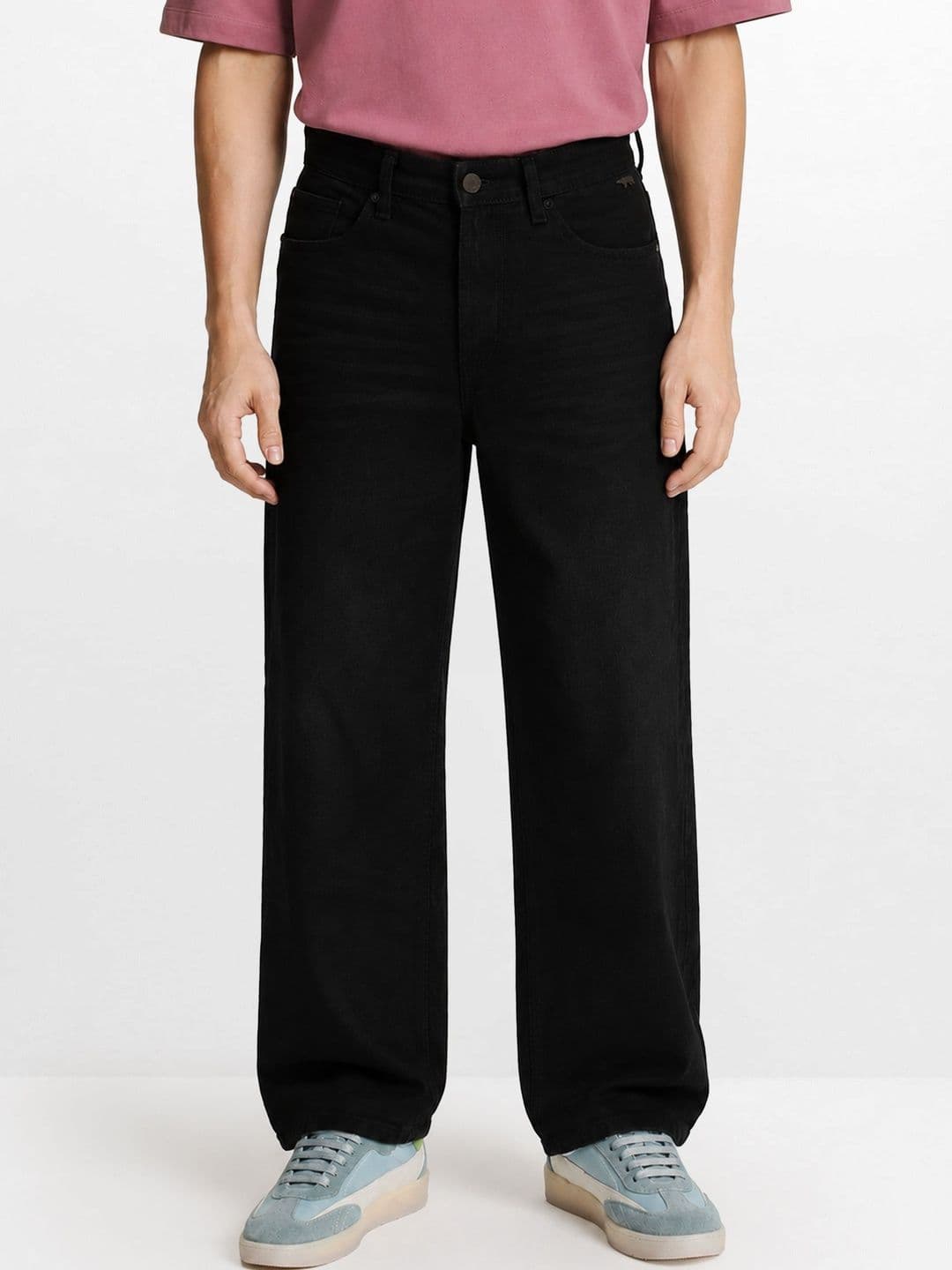 THE BEAR HOUSE Men Baggy Fit Stay Black Cotton Jeans - view 1