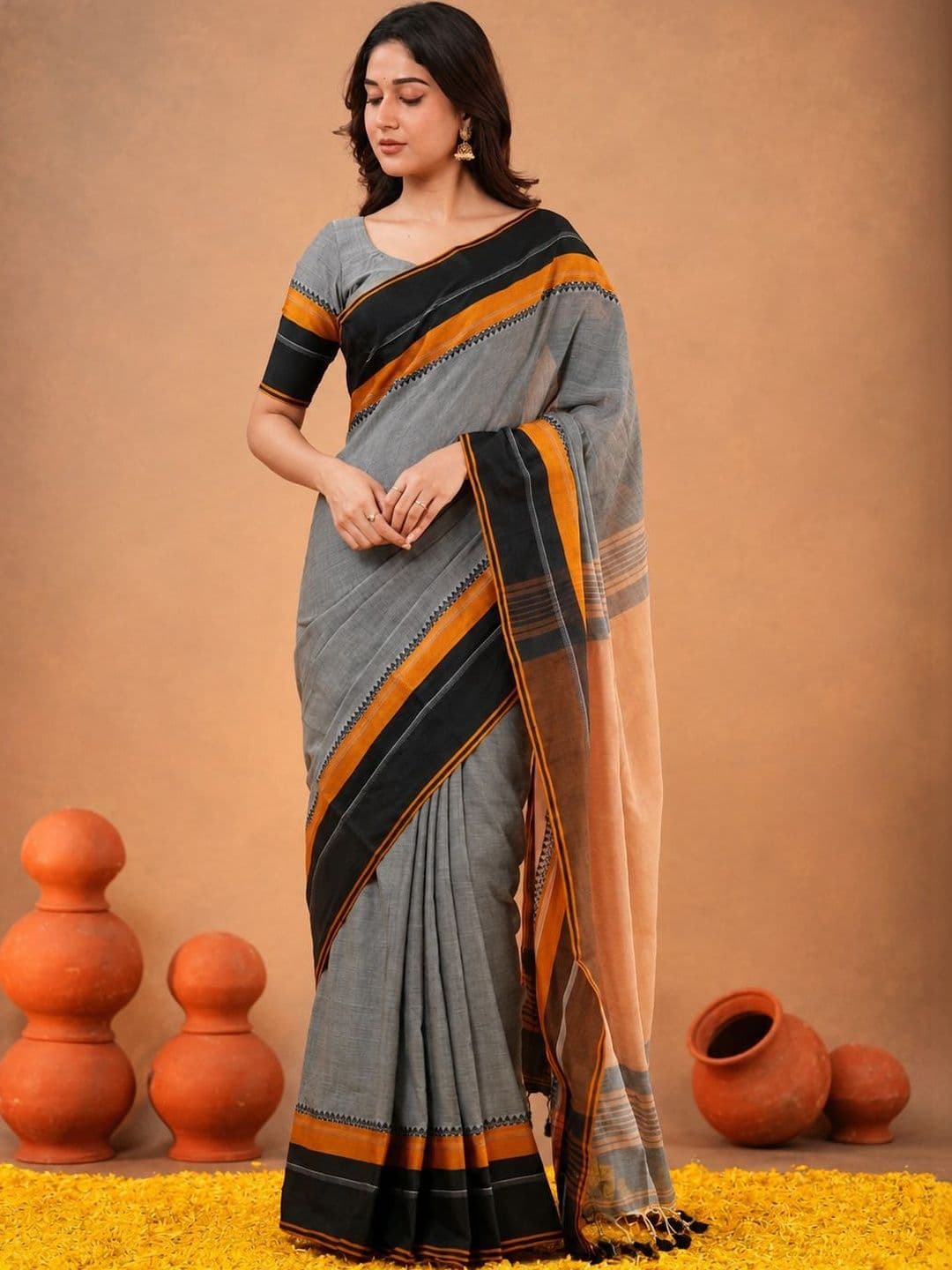ACHOL Woven Design Pure Cotton Handloom Saree - view 1