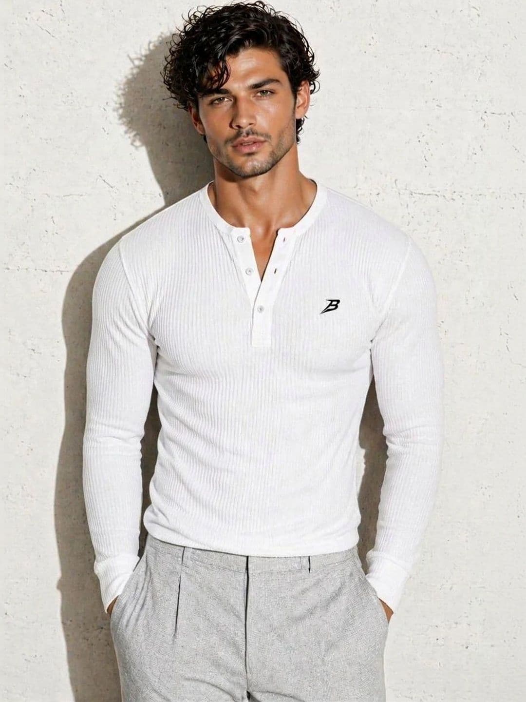 Bartus Men Brand Logo Henley Neck T-shirt - view 1