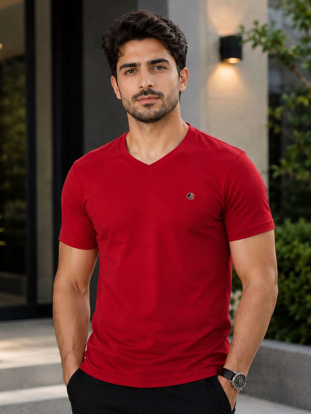 OCCULT V-Neck Pure Cotton T-shirt - view 1
