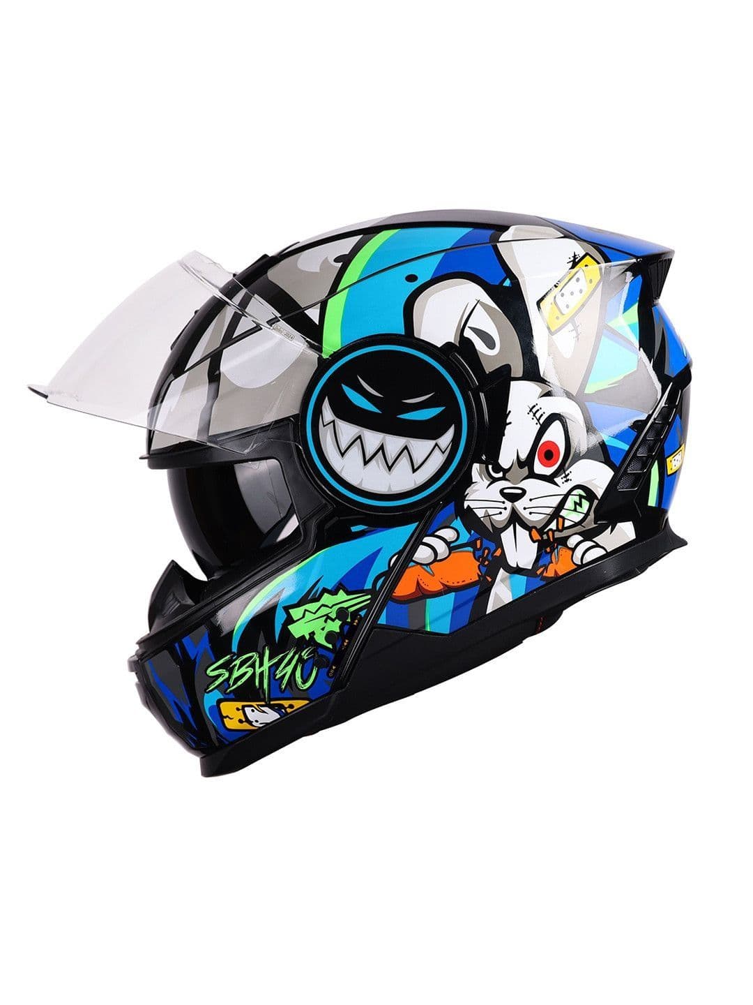 Steelbird SBH 40 Crazy Doe Bluetooth Full Face ISI Certified Motorbike Helmet