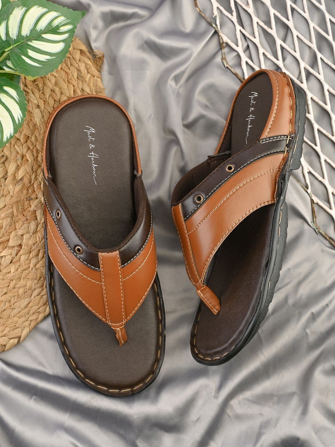 Mast & Harbour Men Colourblocked Thong Flip-Flops - view 1
