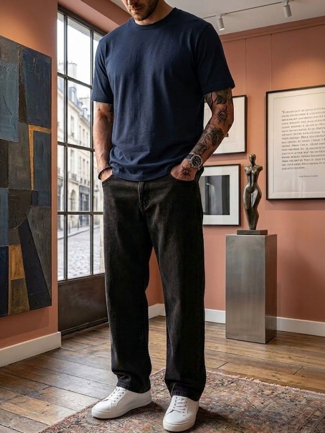 FEBRi Men Wide Leg Mid-Rise Jeans - view 1