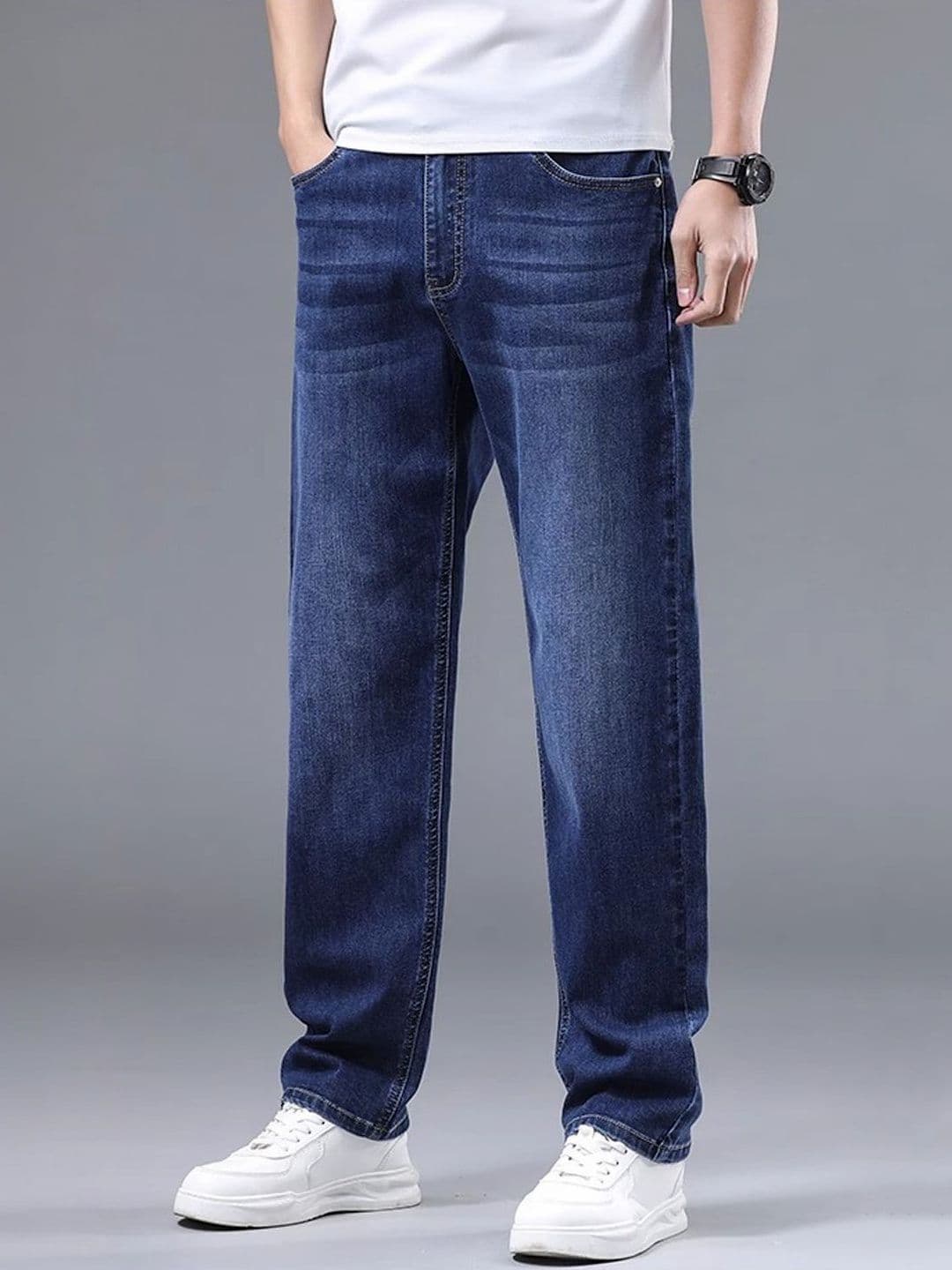 StyleCast Men Straight Fit Mid-Rise Low Distress Jeans - view 1