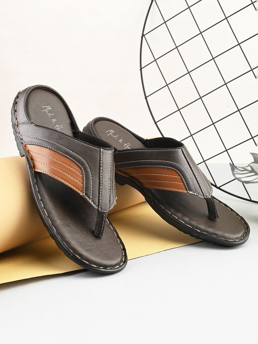 Mast & Harbour Men Colourblocked Thong Flip-Flops - view 1