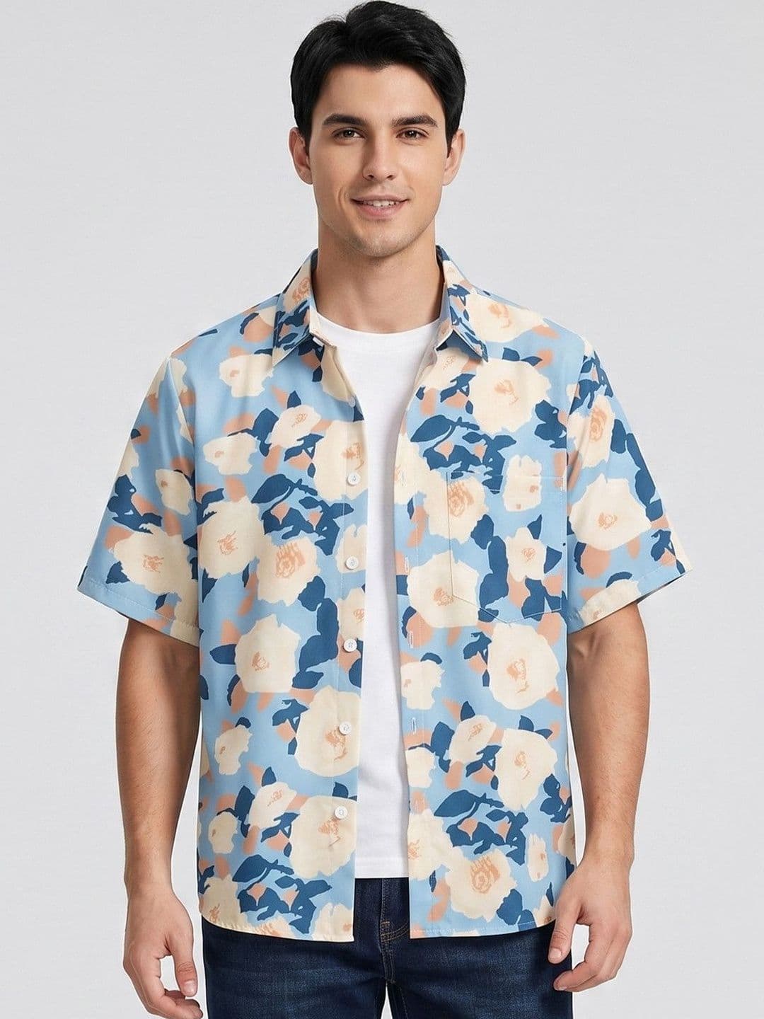 Suo Men Floral Printed Casual Shirt - view 1