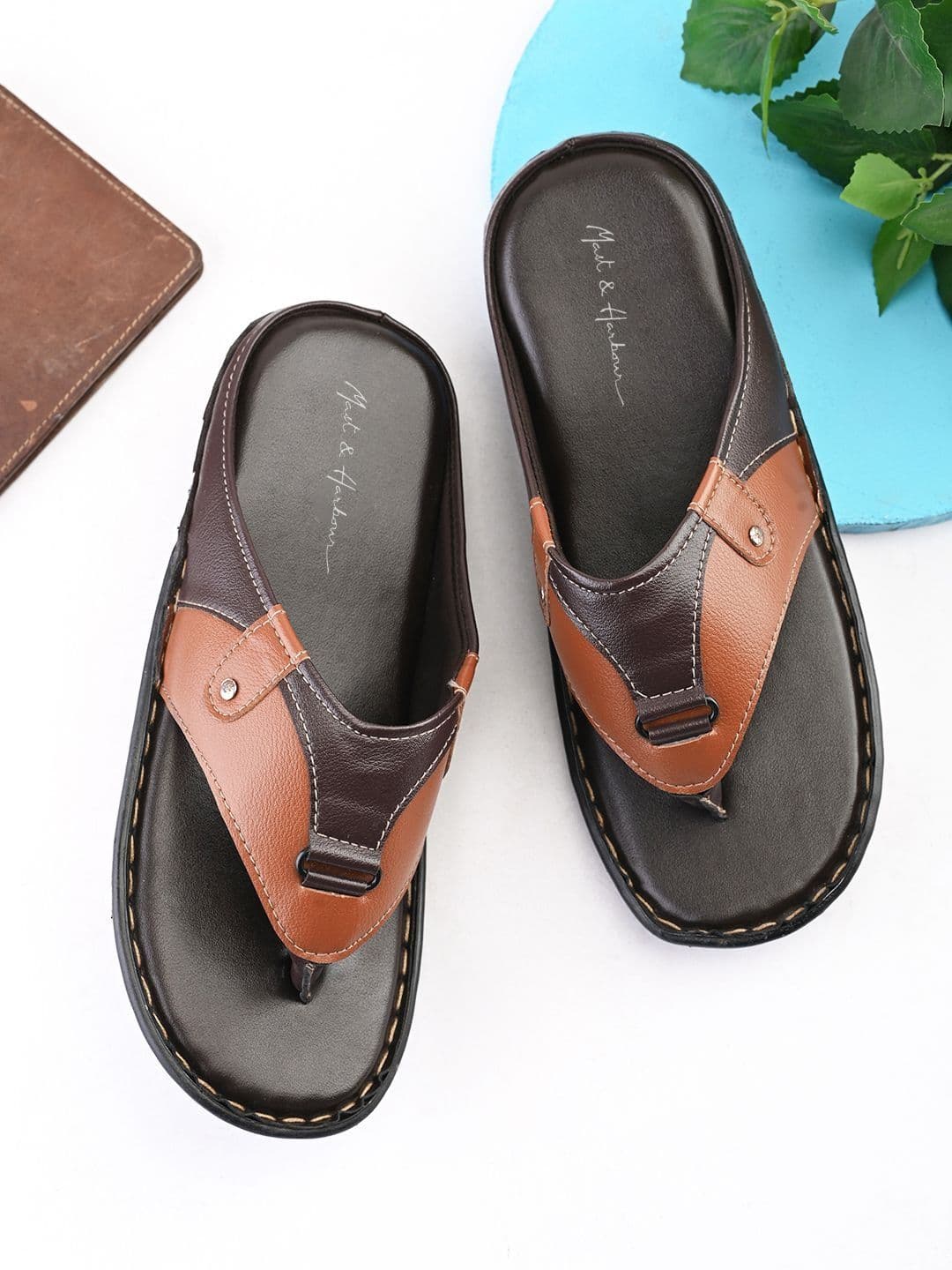 Mast & Harbour Men Colourblocked Thong Flip-Flops - view 1