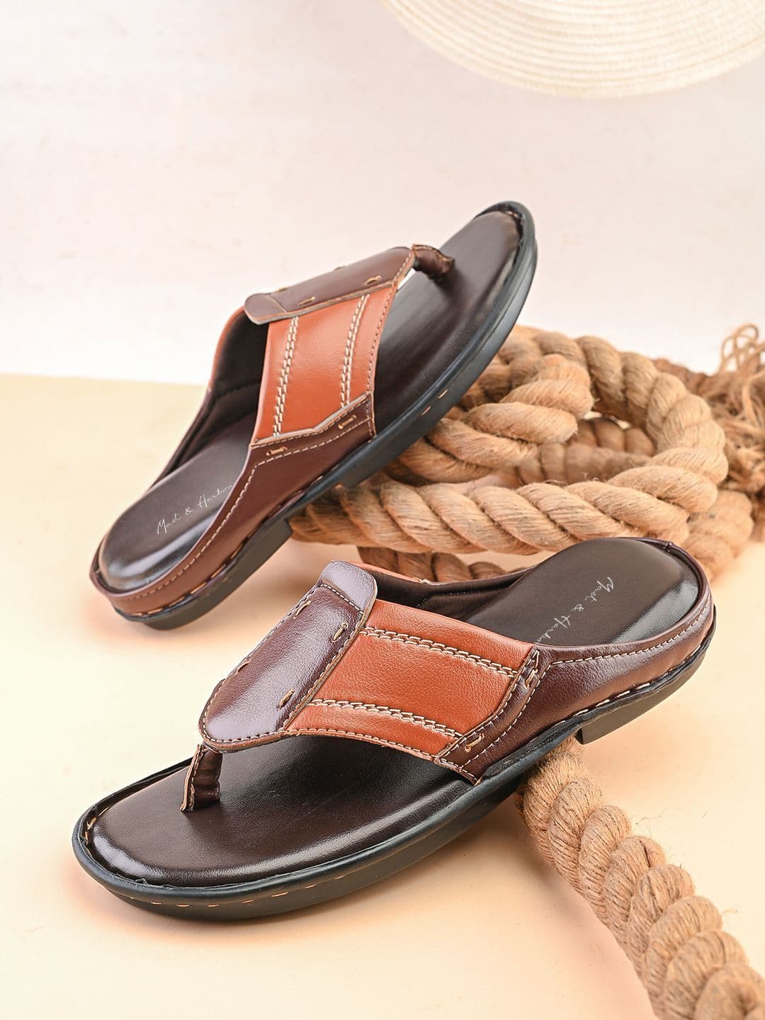 Mast & Harbour Men Colourblocked Thong Flip-Flops - view 1