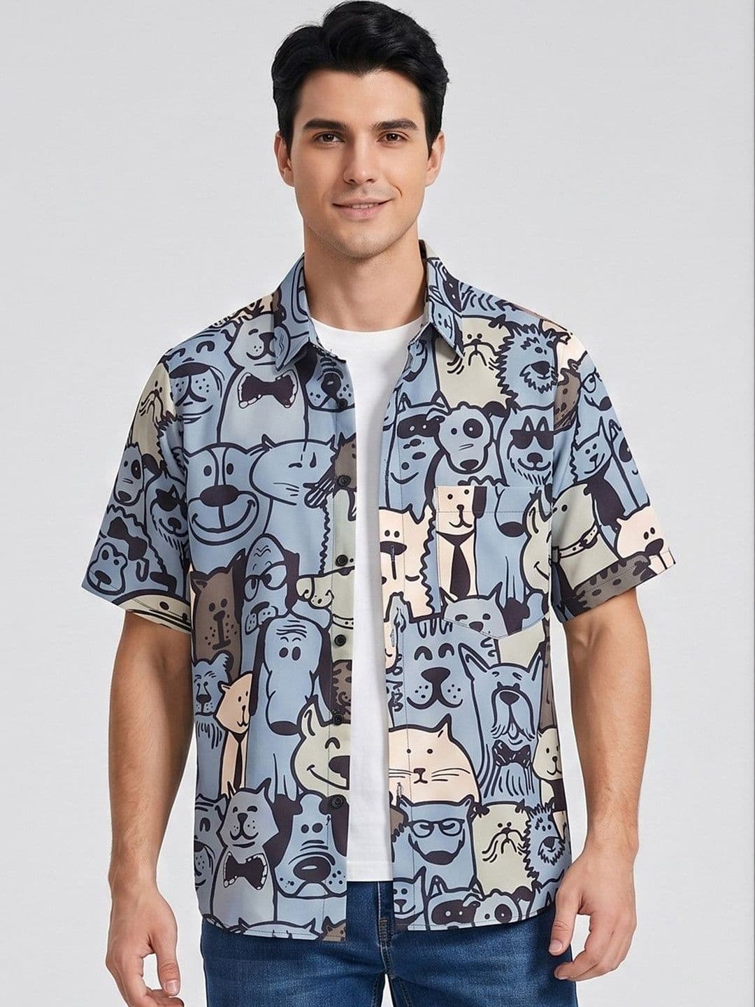 Suo Men Printed Casual Shirt - view 1