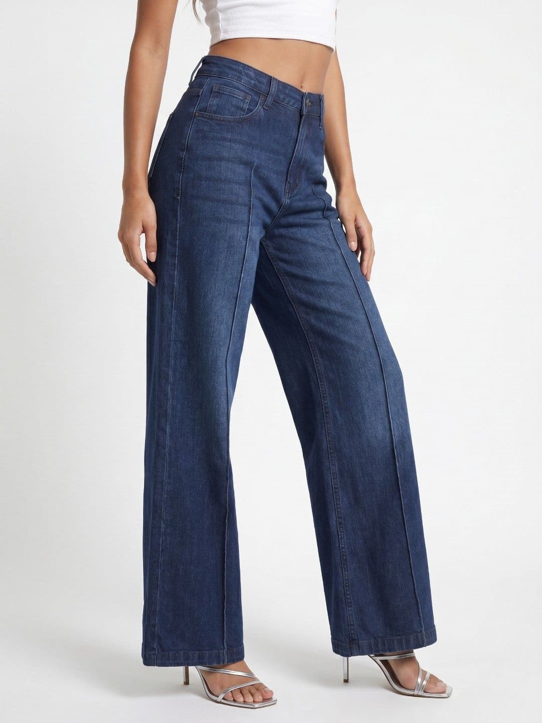 glitchez Women Regular Fit High-Rise Heavy Fade Jeans - view 1