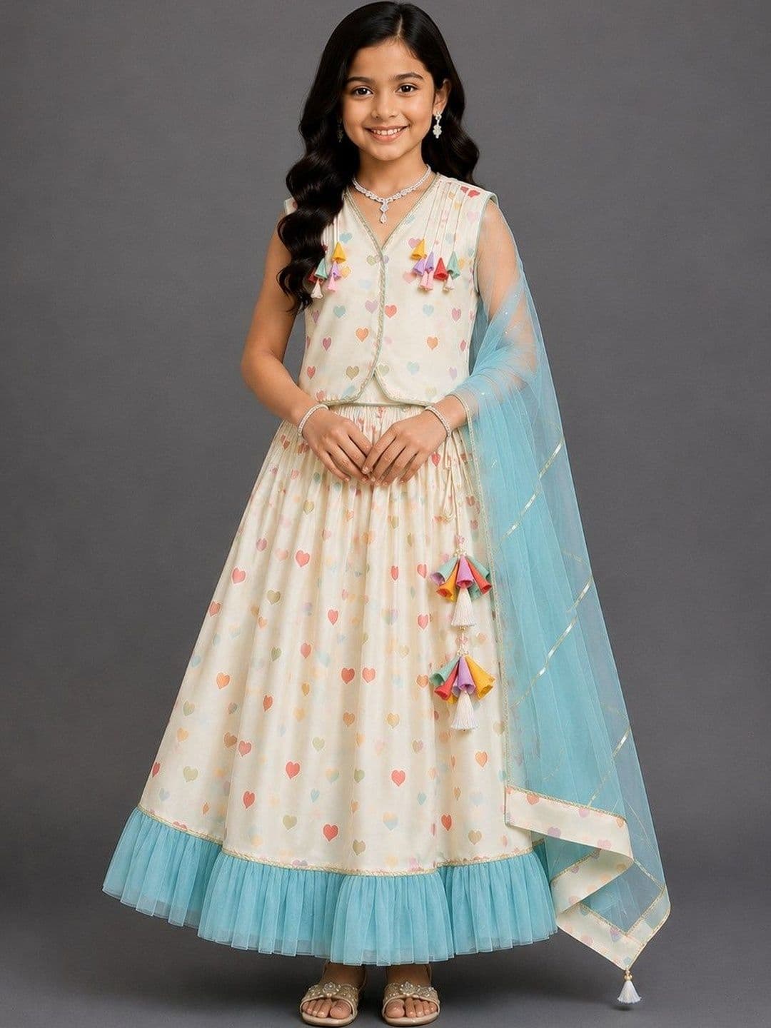 The Little Tales Girls Printed Ready to Wear Lehenga & Blouse With Dupatta - view 1