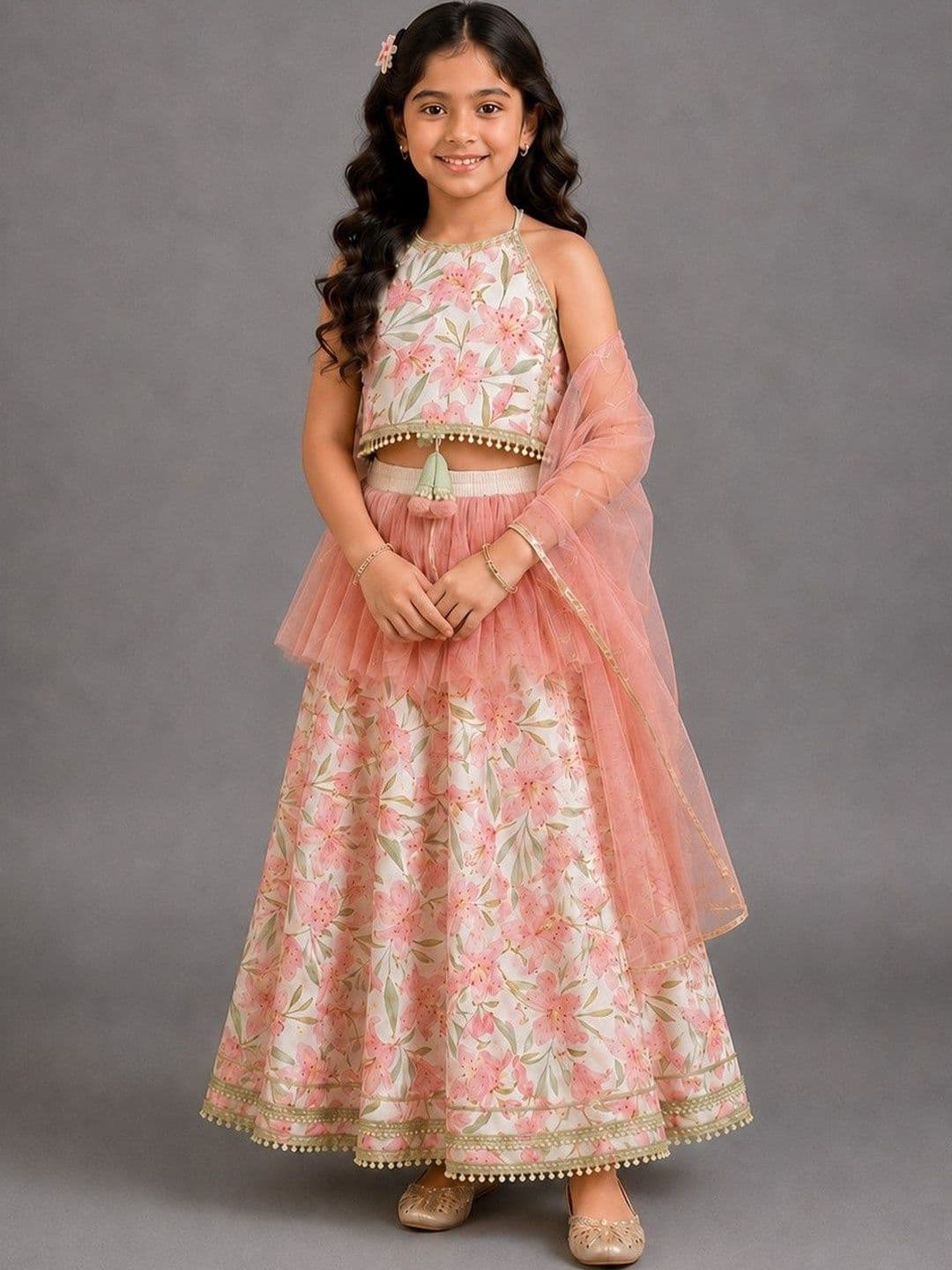 The Little Tales Girls Printed Ready to Wear Lehenga & Blouse With Dupatta - view 1